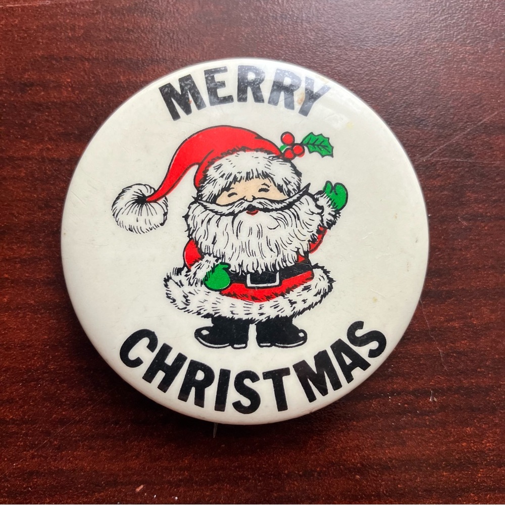 Vintage Merry Christmas Pin/Button